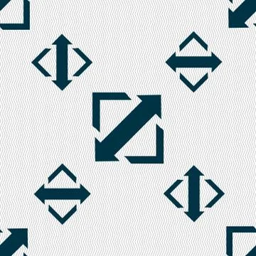 Deploying video, screen size icon sign. Seamless pattern with geometric textu Stock Illustration