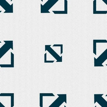 Deploying video, screen size icon sign. Seamless abstract background with geo Stock Illustration