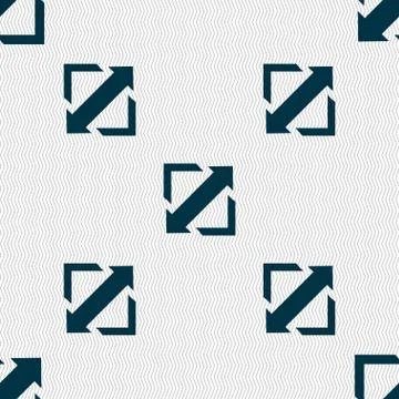 Deploying video, screen size icon sign. Seamless abstract background with geo Stock Illustration