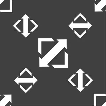 Deploying video, screen size icon sign. Seamless pattern on a gray background Stock Illustration