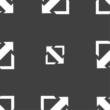 Deploying video, screen size icon sign. Seamless pattern on a gray background Stock Illustration