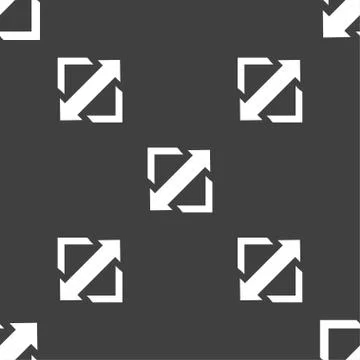 Deploying video, screen size icon sign. Seamless pattern on a gray background Stock Illustration