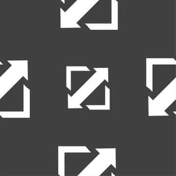Deploying video, screen size icon sign. Seamless pattern on a gray background Stock Illustration