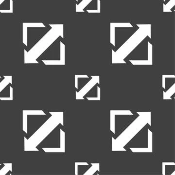 Deploying video, screen size icon sign. Seamless pattern on a gray background Stock Illustration