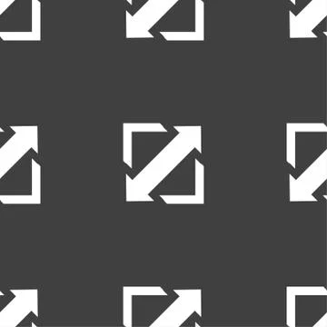 Deploying video, screen size icon sign. Seamless pattern on a gray background Stock Illustration
