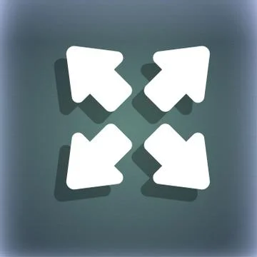 Deploying video, screen size icon symbol on the blue-green abstract background w Stock Illustration