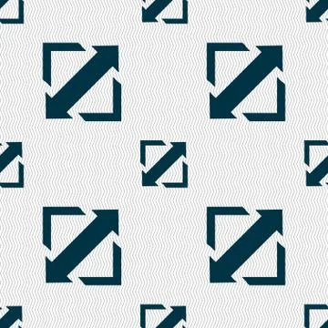 Deploying video, screen size icon sign. Seamless abstract background with geomet Stock Illustration