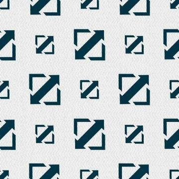 Deploying video, screen size icon sign. Seamless abstract background with geomet Stock Illustration