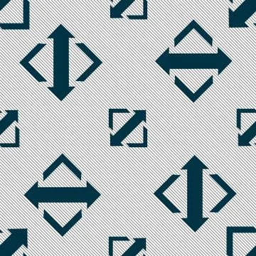 Deploying video, screen size icon sign. Seamless pattern with geometric texture. Stock Illustration
