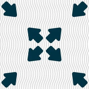 Deploying video, screen size icon sign. Seamless pattern with geometric texture. Stock Illustration