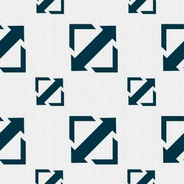Deploying video, screen size icon sign. Seamless pattern with geometric texture. Stock Illustration