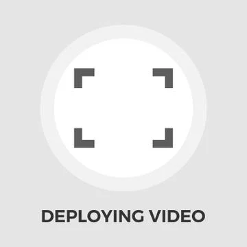 Deploying video vector flat icon Stock Illustration