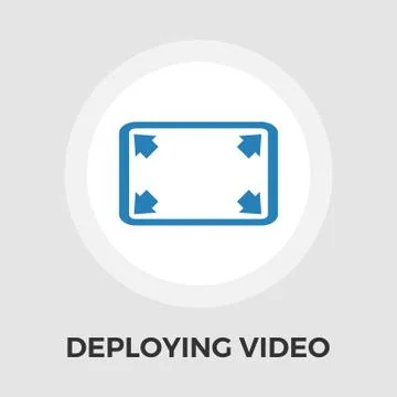 Deploying video vector flat icon Illustrazione stock