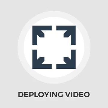 Deploying video vector flat icon Stock Illustration