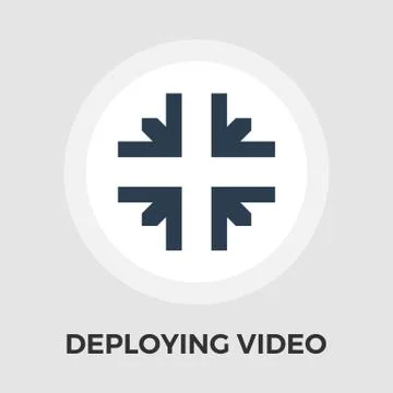 Deploying video vector flat icon Illustrazione stock