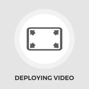 Deploying video vector flat icon Illustrazione stock