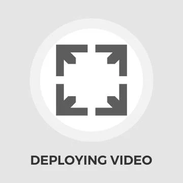 Deploying video vector flat icon Stock Illustration