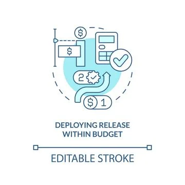 Deploying within budget turquoise concept icon Illustrazione stock