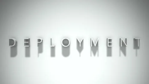 Deployment 3D title animation with shadows on a white background Stock Footage 296520935