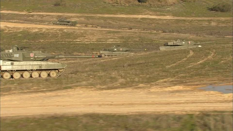 Deployment of battle tanks Stock Footage 86851483