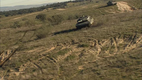 Deployment of battle tanks Stock Footage 86851649