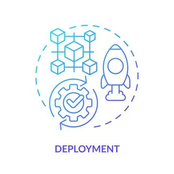 Deployment blue gradient concept icon Stock Illustration