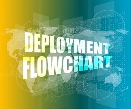 Deployment flowchart on business digital touch screen Stock Illustration