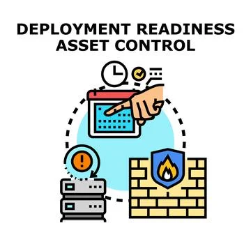 Deployment readiness asset control vector concept 스톡 일러스트