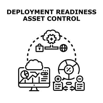 Deployment readiness asset control vector concept illustration Stock Illustration
