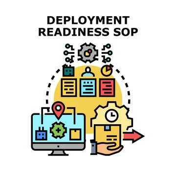 Deployment readiness standard operating procedure concept Stock Illustration