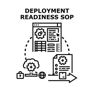 Deployment readiness standard operating procedure for software development Stock Illustration