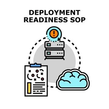 Deployment readiness standard operating procedure concept Stock Illustration