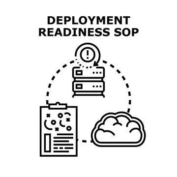 Deployment readiness standard operating procedure concept Stock Illustration