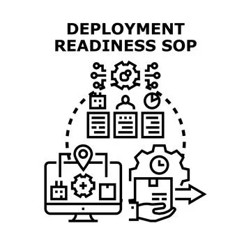 Deployment readiness standard operating procedure concept Stock Illustration