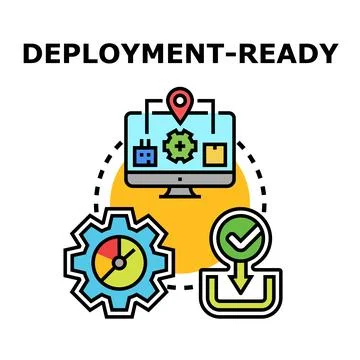 Deployment ready process for software development release 库存插图
