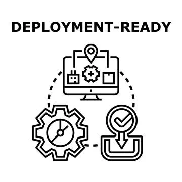 Deployment ready process for software development release Stock Illustration