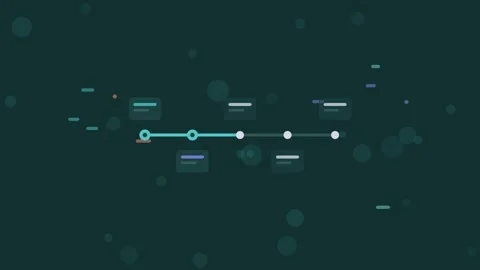 Deployment Timeline animation, dark teal flat design motion graphic Video stock 342455392