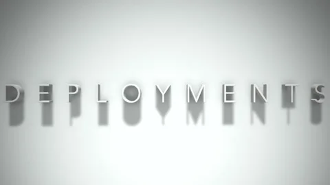 Deployments 3D title animation with shadows on a white background Stock Footage 296618084