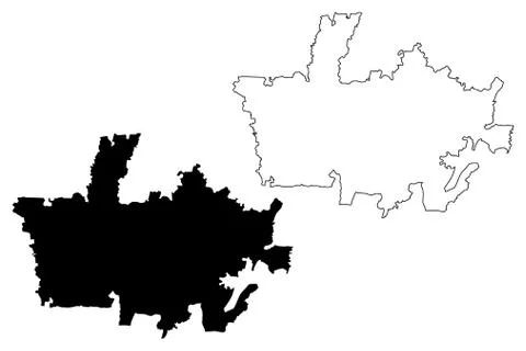 Depok City (Republic of Indonesia, Java island) map vector illustration, scri Stock-Illustration