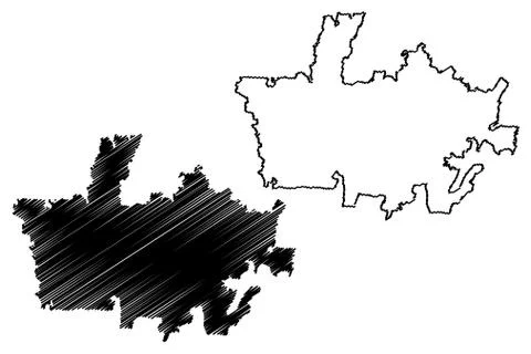 Depok City (Republic of Indonesia, Java island) map vector illustration, scri Stock-Illustration