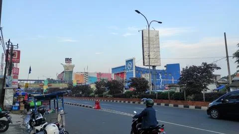 Depok, West Java, Indonesia - July 4, 2022: Margonda street scene. The road.. Фото