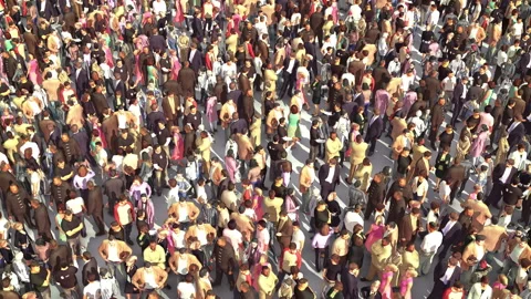 Depopulation. Declining support. The crowd goes out. Stock Footage 90999241