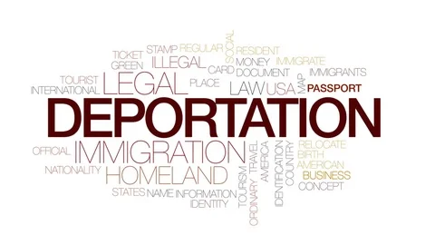 Deportation animated word cloud, text design animation. Kinetic typography. Stock Footage 75807359