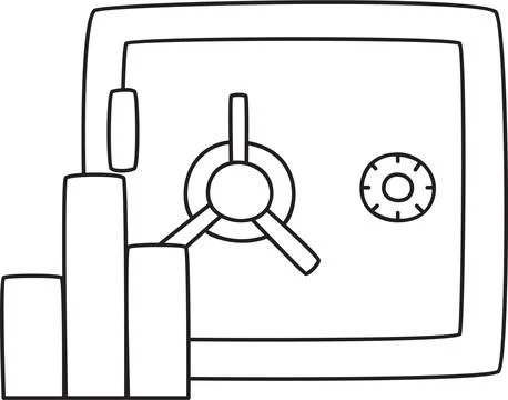 Deposit box and bar chart investment security illustration Illustrazione stock