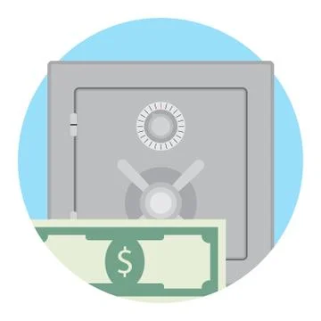 Deposit box with money Stock Illustration
