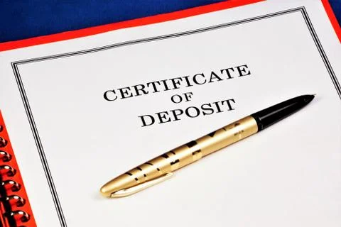 Deposit certificate in the folder Stock Photos