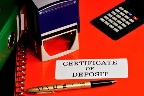 Deposit certificate in the folder Stock Photos