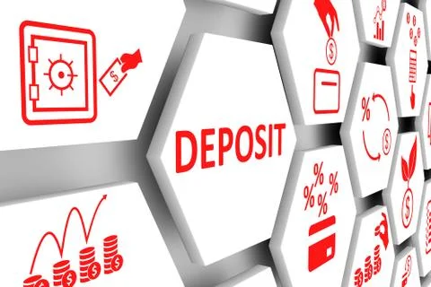 DEPOSIT concept cell background 3d illustration Stock Illustration