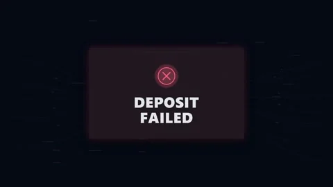 Deposit failed error message animation on screen 스톡 동영상 347429090