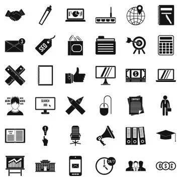 Deposit icons set, simle style Ilustración de archivo